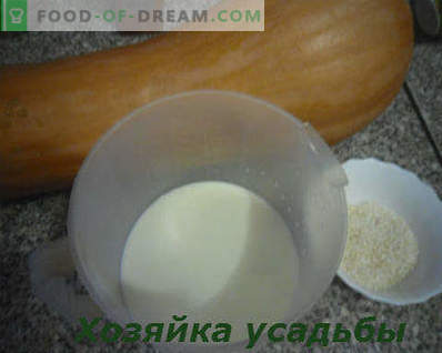 Como cozinhar mingau de abóbora no leite, receita passo-a-passo com foto