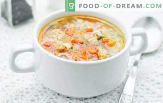 Rice Soup - samm-sammult retseptid rikkaliku söögi jaoks. Suppide valmistamine riisiga samm-sammult kana, liha, mereannid