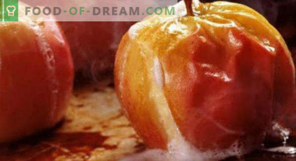 Kuidas küpsetada õunad mikrolaineahjus, suhkru, lapse, juustuga