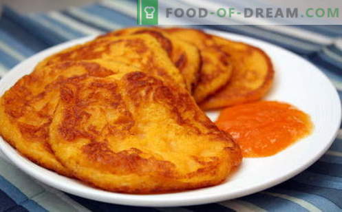 Pumpkin Fritters on parimad retseptid. Kuidas korralikult ja maitsvalt küpsetada kõrvitsa pannkooke.
