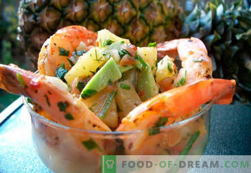 Ananassi ja krevettidega salat - parim valik. Kuidas õigesti ja maitsev valmistada salat ananassi ja krevettidega.
