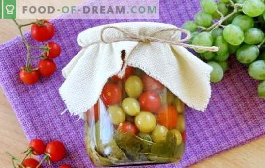 Tomates con uvas para el invierno: la receta original para un bocadillo salado. Cómo cocinar tomates con uvas para el invierno