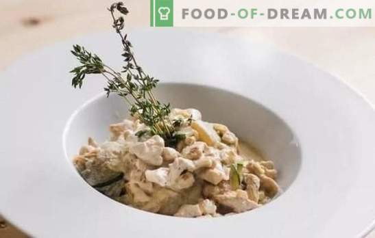 Fricassee: klassieke recepten met kip, konijn, champignons, asperges. Snel fricassee bereiden volgens klassieke recepten