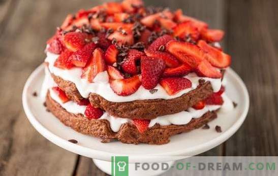 Omatehtud maasikakook - retseptid algajatele. Kuidas küpsetada omatehtud kook maasikatega: küpsis või šokolaad