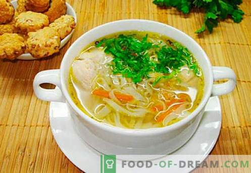 Kana puljongi supp - parimad retseptid. Kuidas õigesti ja maitsev kokk supp kana puljongis.