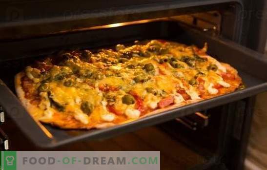 Pizza retsept ahjus on kodus lemmiktoit. Pizza retseptid ahjus: juustu, seente, sinki, mereandidega