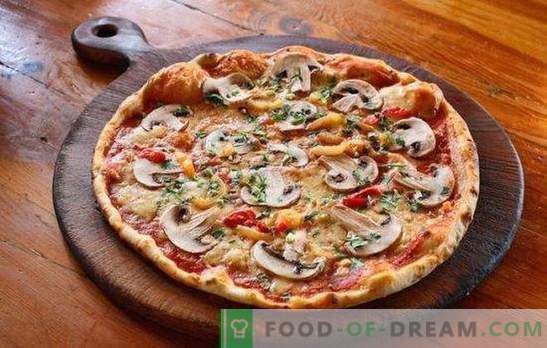 Pizza hakkliha ja seentega: traditsioonilised ja originaalsed retseptid. Kodune pizza hakkliha ja seentega - parimad võimalused