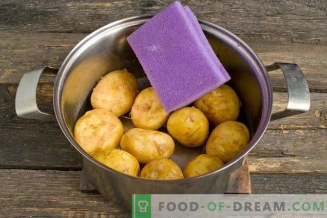 Uued kartulid, mis on praetud pannil