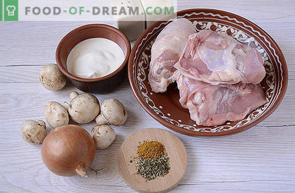 Kana hautatud seened: toitev ja aromaatne! Samm-sammult autori retsept kiire keetmise kanaliha seente abil aeglases pliidis