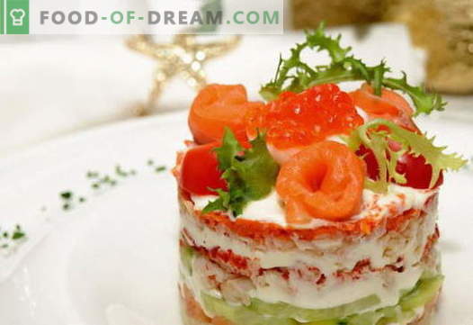 Salatikatted lõhega - õiged retseptid. Kiiresti ja maitsev salatikattega lõhe valmistamine.