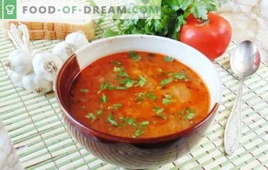 Kharcho Lean Soup - maitsev ja ilma liha! Retseptid maitsestatud lahja supp kharcho riisi, tomatite, adzhika, basiiliku, pähklitega
