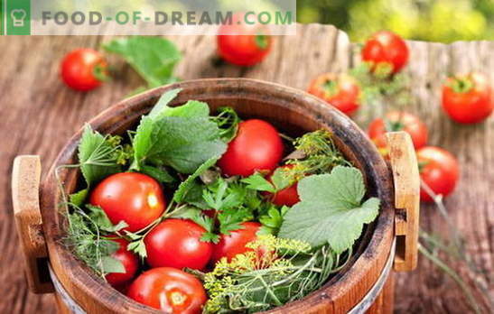 Roheline ja punane, maitse on imeline, soolase tomatiga talvel. Talvide talvitamise võimalused tomatite koristamiseks