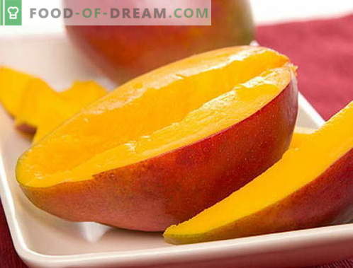 Mango kirjeldus, kasulikud omadused, kasutamine toiduvalmistamisel. Retseptid mangoga.