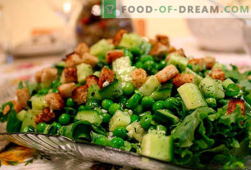 Salatid konserveeritud hernestega - viie parima retseptiga. Kuidas korralikult ja maitsvalt valmistada konserveeritud hernestega salateid.