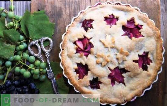 Grape Pie - igaüks saab teda õnnelikuks! Retseptid liivade, küpsiste, puffide ja pärmi pirukate jaoks viinamarjadega