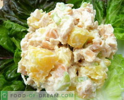 Vistas, ananāsu un sēņu salāti ir labākās receptes. Kā pareizi un garšīgi sagatavot salāti ar vistas, ananāsu un sēnēm