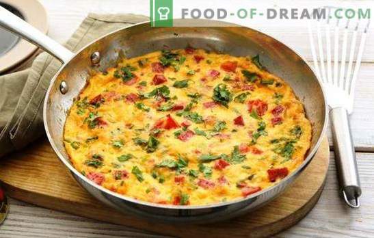 Omlett sinkiga - kiire ja maitsev hommikusöök kiirustades. Parimad retseptid omlettile sinki, juustu, köögiviljade, vürtsidega