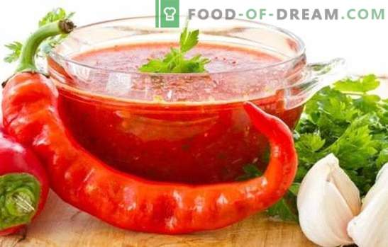 Tomatite ja küüslaugu adjika talveks: kodune valmististe kuum teema. 7 parimat adzhika retsepti tomatitest ja küüslaugust talveks