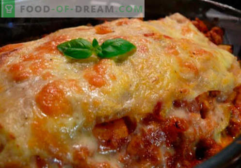 Classic Lasagna - õiged retseptid. Kuidas kiiresti ja maitsev kokk klassikaline lasagna.