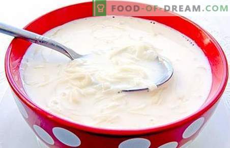Piimasupp - parimad retseptid, nipid ja funktsioonid. Kuidas valmistada piim supp tainas, köögiviljades, juustus