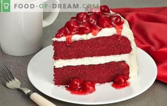 Red Velvet Cake on särav ja maitsev. Kuulsa kooki 