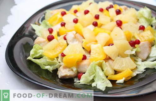 Ananassi ja kana salat - parimad retseptid. Kuidas õigesti ja maitsev valmistada salat kana ja ananassiga.