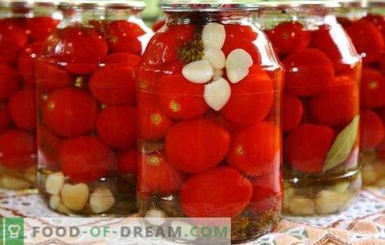 Tomatid küüslauguga talveks: ilus ja soolane suupiste. Erinevad retseptid roheliste ja punaste tomatite koristamiseks küüslauguga talveks