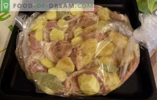 Küpsetage oma varrukatega liha kartuleid: laiskade retseptid? Juicy, ruddy, vürtsikas ja 
