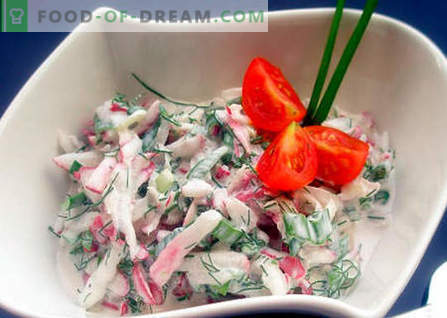 Redis-salat - parimad retseptid. Kuidas korralikult ja maitsev valmistada redis-salatit.