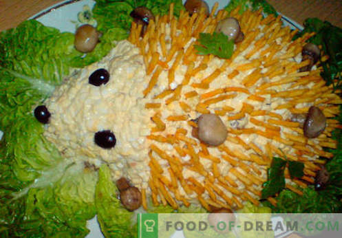 Hedgehog Salad - valik parimaid retsepte. Kuidas korralikult ja maitsvat keedetud salatit 