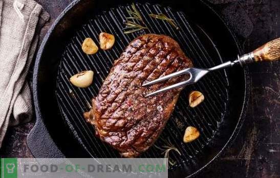 The meat in the grill pan is delicious, like in nature! Secrets of juicy meat on the grill pan: beef, pork, lamb, chicken