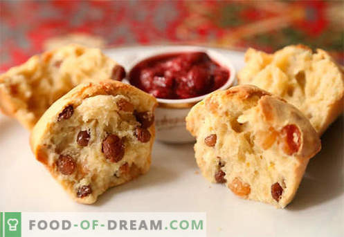 rosinadega muffinid on parimad retseptid. Kuidas kiiresti ja maitsvaid roogasid muffinitega valmistada.