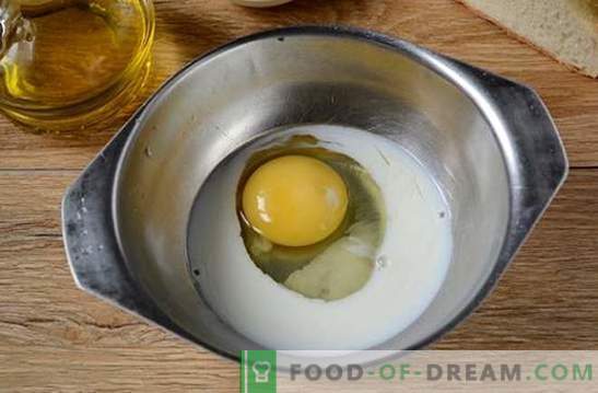 Krutoonid piimaga munas: suupiste viie minuti jooksul! Kuidas toiduvalmistada piima sisaldavaid krutoneid muna: samm-sammult fotoretsept