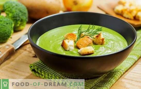 Brokkoli koore supp - tervise, vaimu ja ilusa näo jaoks. Retseptid brokkoli koore suppide, koore, juustu, kana, seente