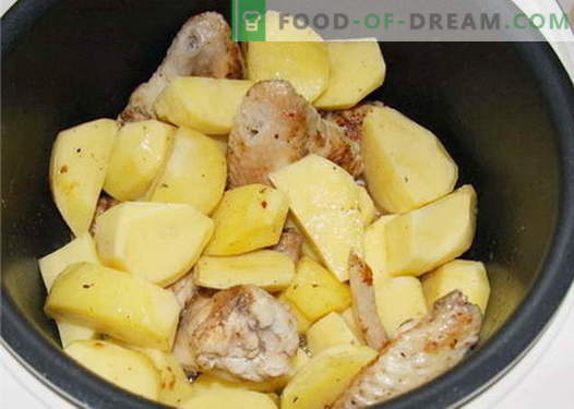 Kana kartuliga aeglases pliidis - parimad retseptid. Kuidas õigesti ja maitsev kokk aeglases pliiatsis kana kartuliga.