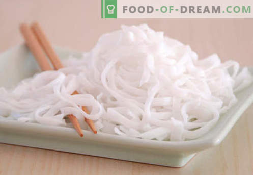 Rice nuudlid on parimad retseptid. Kuidas korralikult ja maitsvaid riisi nuudleid kodus valmistada.
