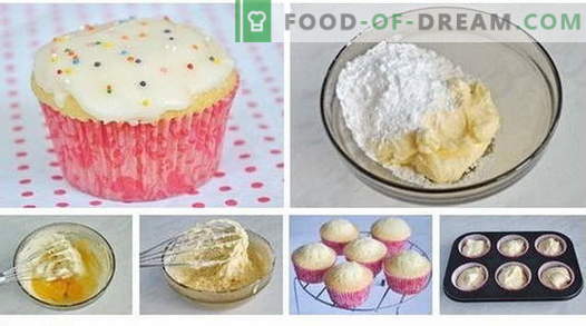 Cupcakes - kuidas neid kodus valmistada. 7 parimat retsepti omatehtud koogikesi.