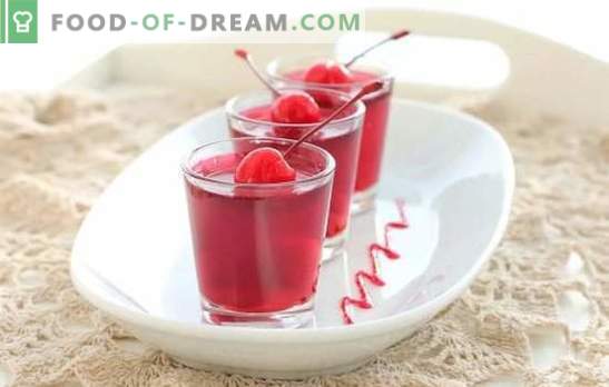 Cherry jelly: retseptid kiireks magustoiduks, ettevalmistused talveks. Tehnoloogia kirsikapslite valmistamiseks paksenditega ja ilma želatiinita