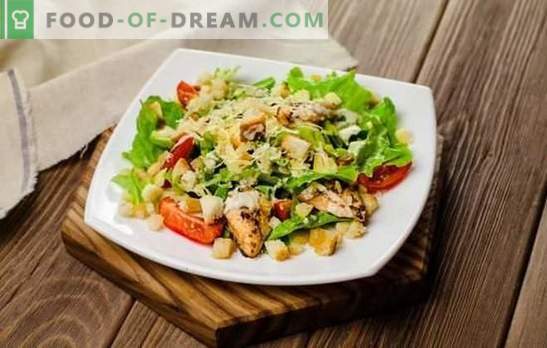 Kana Caesar: populaarsete salatite samm-sammuline retsept. Retseptid keisri valmistamiseks kanaliha koos originaalsete sidemetega
