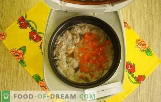 Foto retsept lihapallidega suppi aeglases pliidis: lõunasöök tund aega. Lihtne supp lihapallide ja kuskussiga aeglases pliidis: samm-sammult retsept