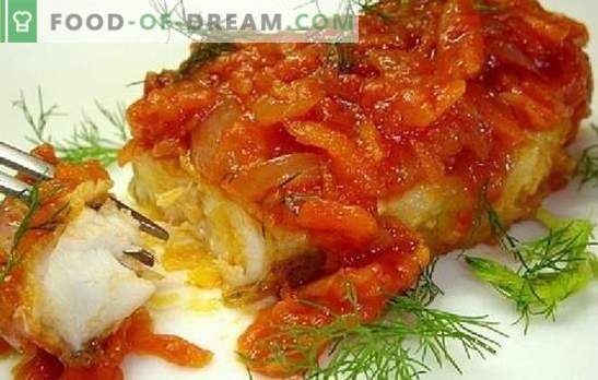 Pescado con tomate: debajo del “abrigo de piel” vegetal, crema agria, queso. Recetas sabrosas y sencillas de pescado blanco y rojo con tomates