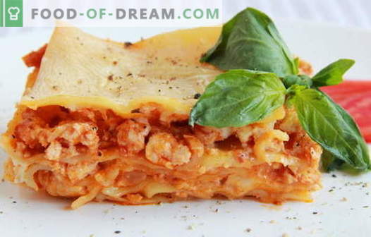 Kana Lasagna - parimad retseptid. Kuidas õigesti ja maitsev kokk lasagna kana.