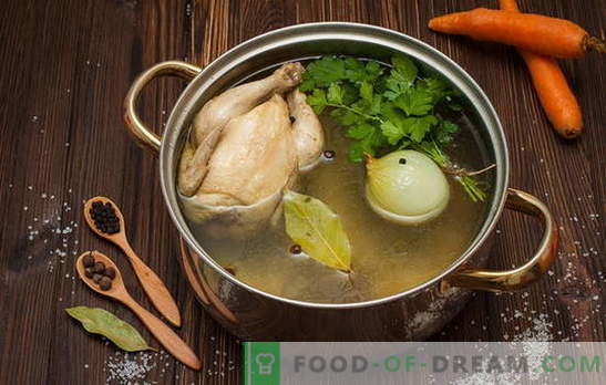 Kuidas keedetakse puljongit supp, supp, kastmed ja muud toidud. Retseptid: kuidas valmistada kana puljongit, veiseliha, kala, sealiha, luu