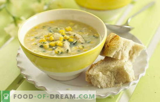 Maisi supp on lemmik koostisosa ebatavalisel disainil. Huvitavad konserveeritud maisi supid