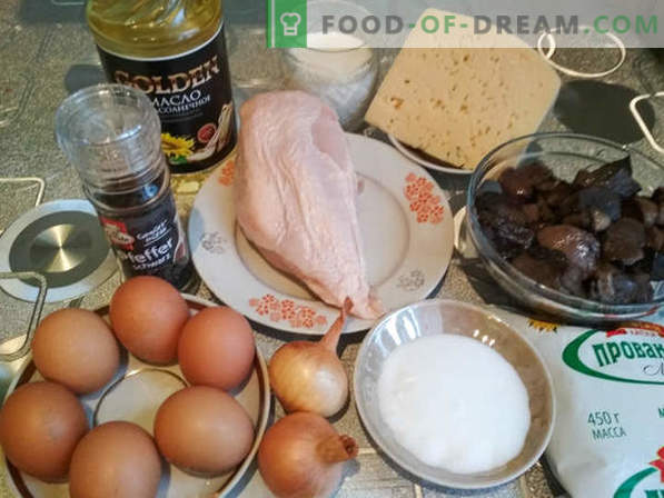 Retsept breezoli jaoks seente ja kanaga: Prantsuse köögi roog, toiduvalmistamise retsept koos fotodega