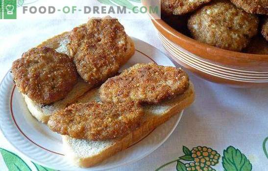 Bucățele ca în sala de mese - sunt obținute acasă! Culețe în cantina sovietică cu gris, pâine, cartofi și orez